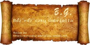 Böröczky Gabriella névjegykártya